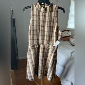 Brown plaid plaid tweed dress size medium